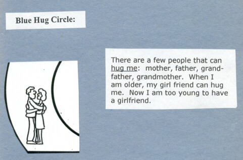 My blue hug circle is for Mom, Dad, for family. 